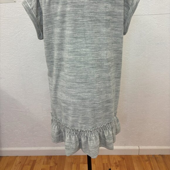 Muk Luks Grey Ruffled Hem Short Sleeve Plus Size Dress - Picture 5 of 5